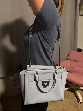 Light Blue Women’s Structured Satchel Shoulder Bag-Michael Kors